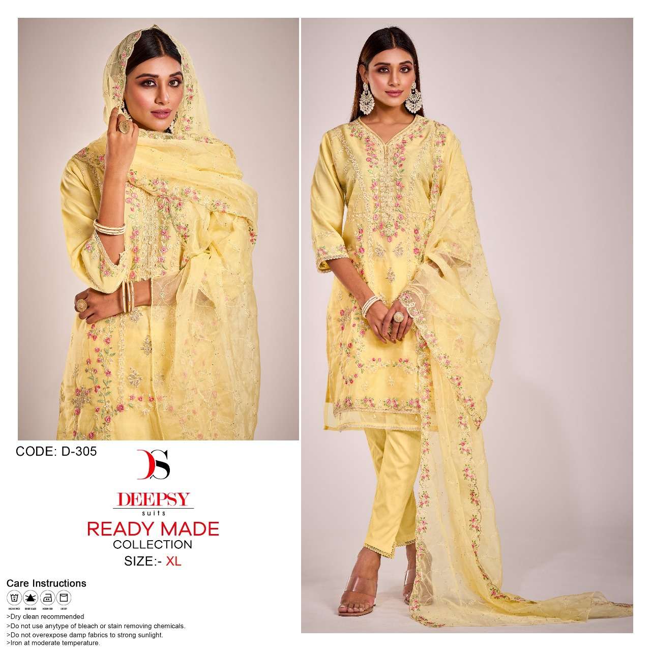 D-305 HIT DESIGN BY DEEPSY SUITS ORGANZA EMBROIDERY STITCHED PAKISTANI DRESSES