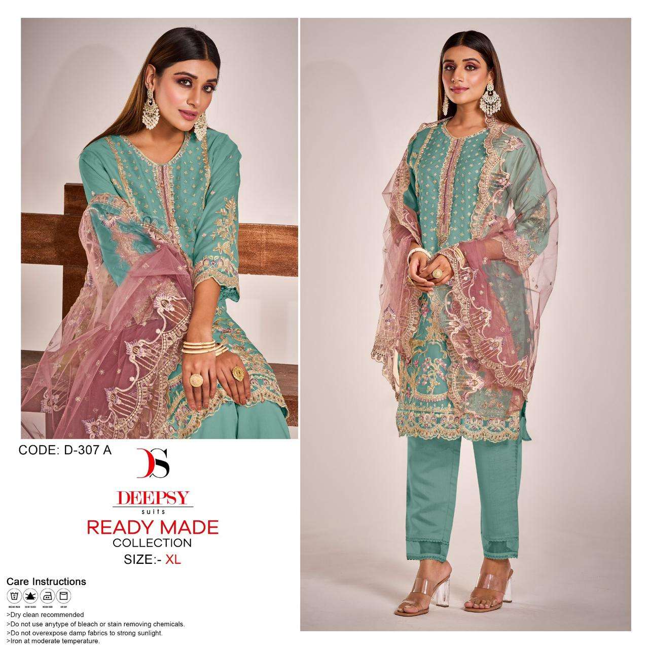 D-307 HIT DESIGN BY DEEPSY SUITS ORGANZA EMBROIDERY STITCHED PAKISTANI DRESSES