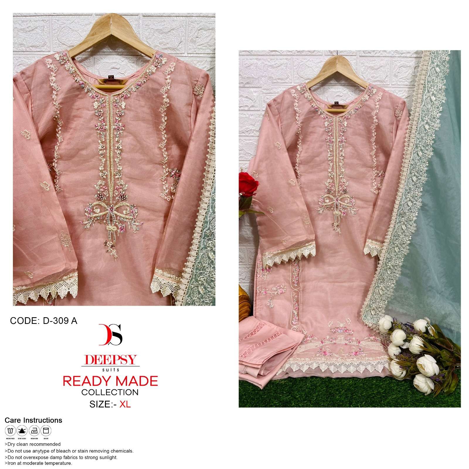 D-309 HIT DESIGN BY DEEPSY SUITS ORGANZA EMBROIDERY STITCHED PAKISTANI DRESSES
