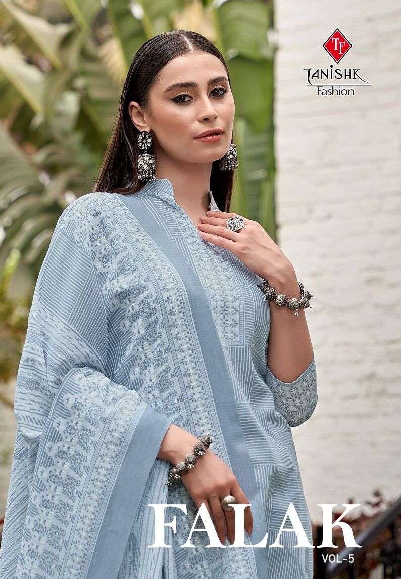 FALAK VOL-5 BY TANISHK FASHION 6401 TO 6408 SERIES COTTON PRINT DRESSES