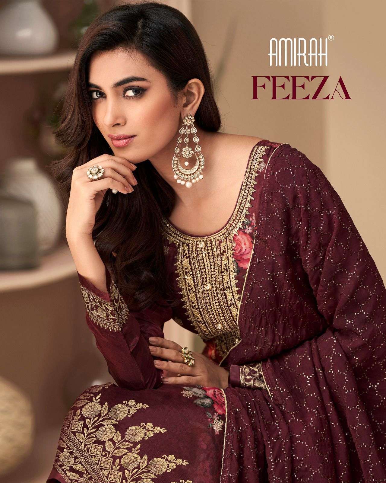 FEEZA  BY AMIRAH 17051 TO 17056 SERIES VISCOSE DOLA JACQUARD DRESSES