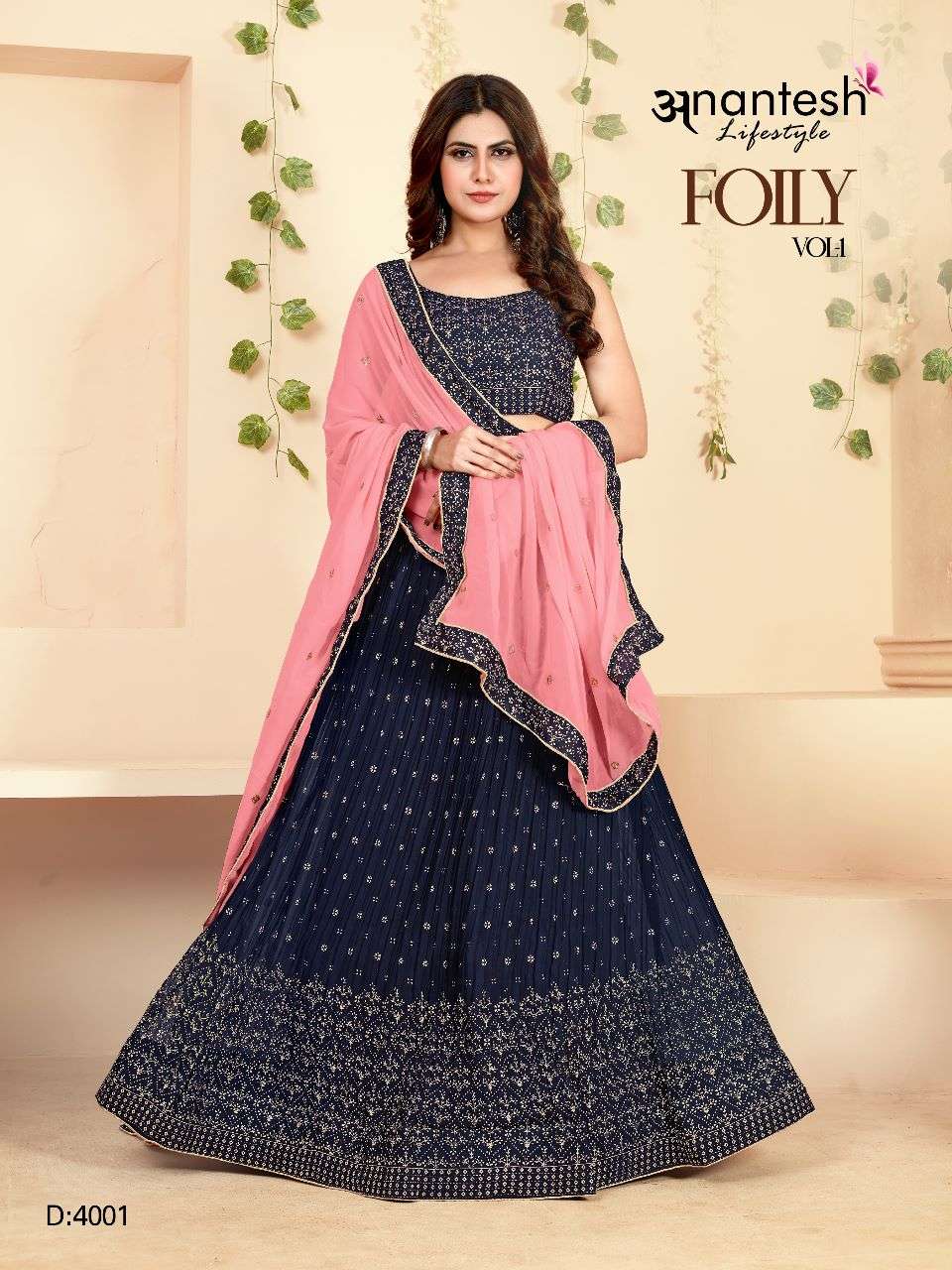 FOILY VOL-1 BY ANANTESH LIFESTYLE 4001 TO 4004 SERIES GEORGETTE LEHENGAS