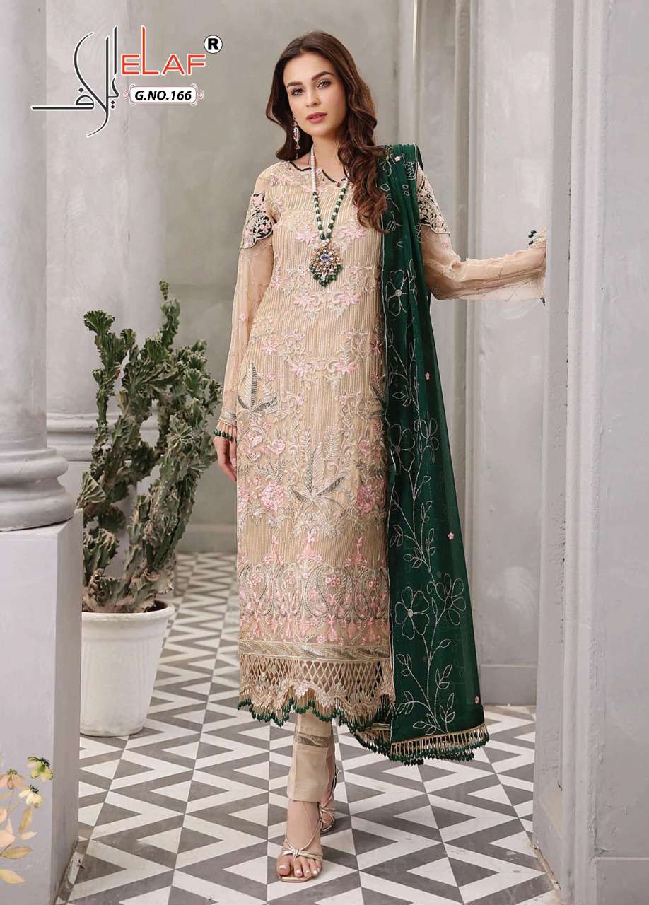 G-166 HIT DESIGN BY ELAF FAUX GEORGETTE WORK PAKISTANI DRESS