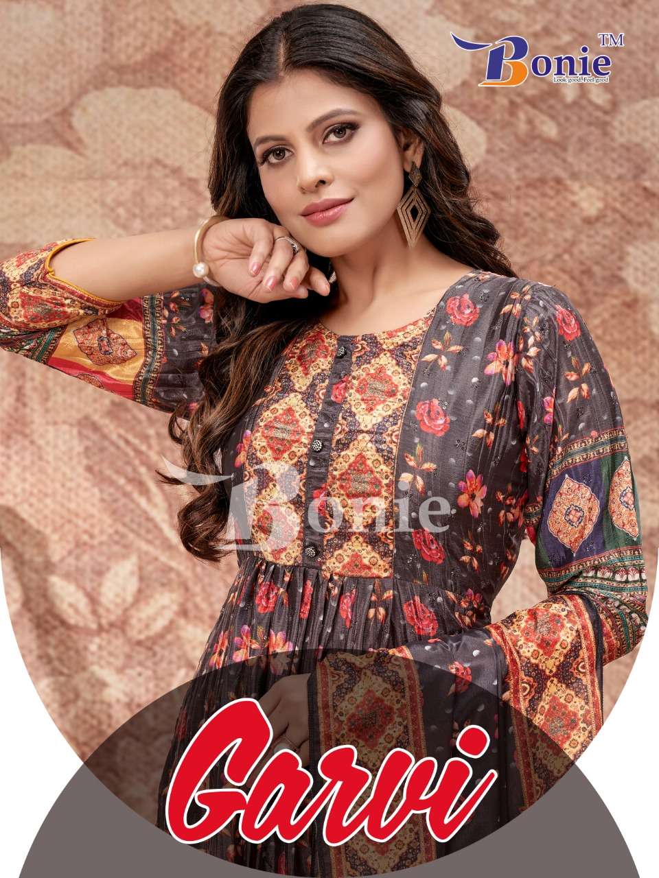 GARVI BY BONIE 1001 TO 1008 SERIES LYCRA PRINT DRESSES