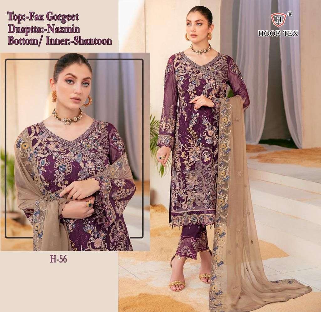 H-56 COLOURS BY HOOR TEX FAUX GEORGETTE WORK DRESSES