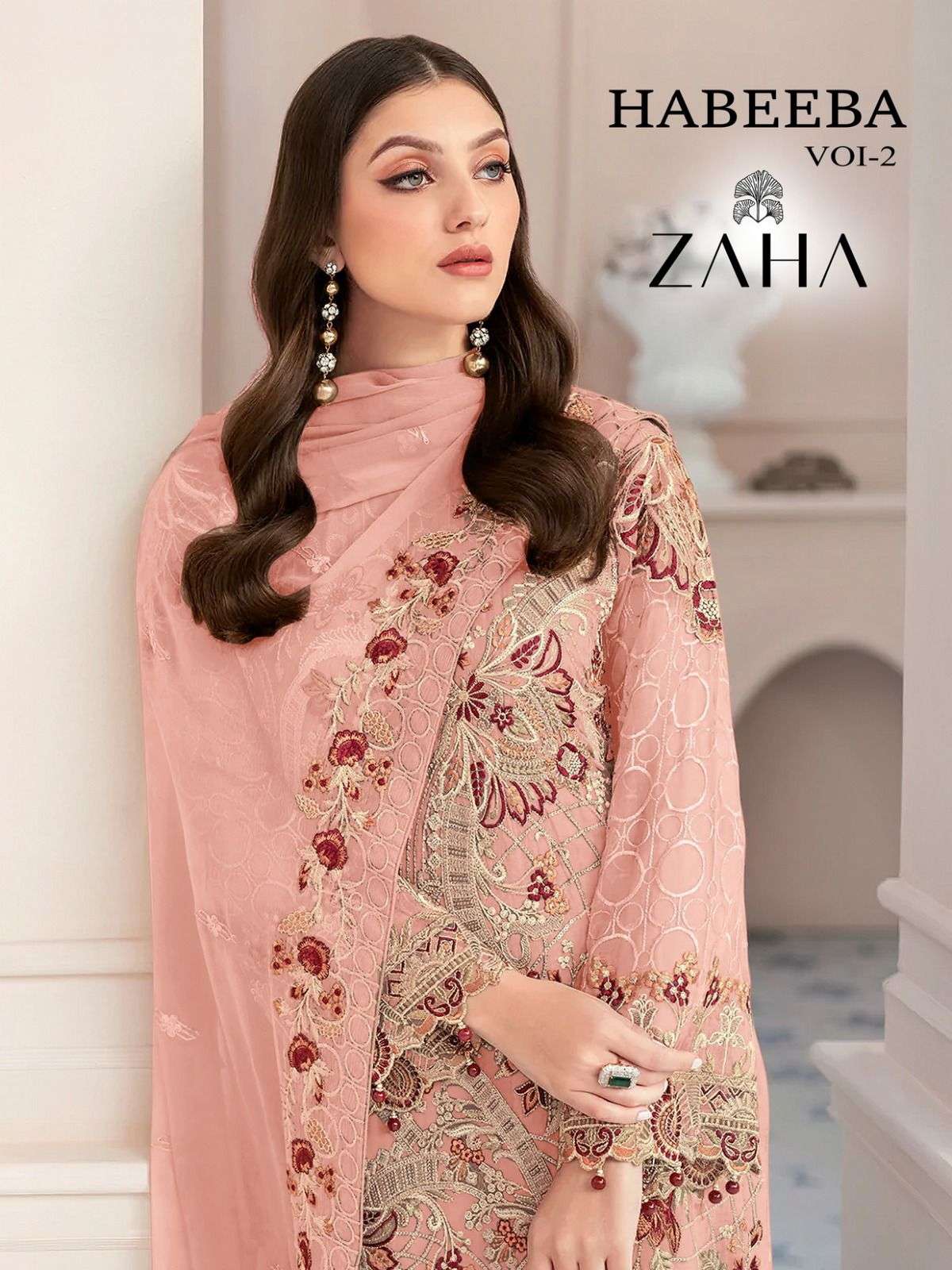 HABEEBA VOL-2 BY ZAHA 10129-A TO 10129-D SERIES GEORGETTE PAKISTANI DRESSES