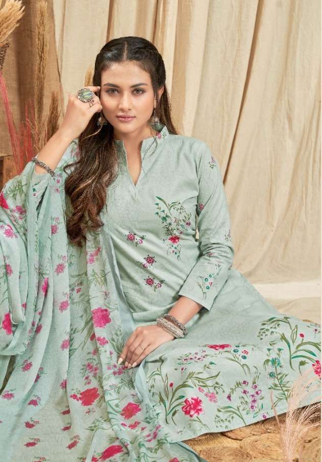 HEER BY ALOK SUITS 966-001 TO 966-008 SERIES COTTON EMBROIDERY DRESSES