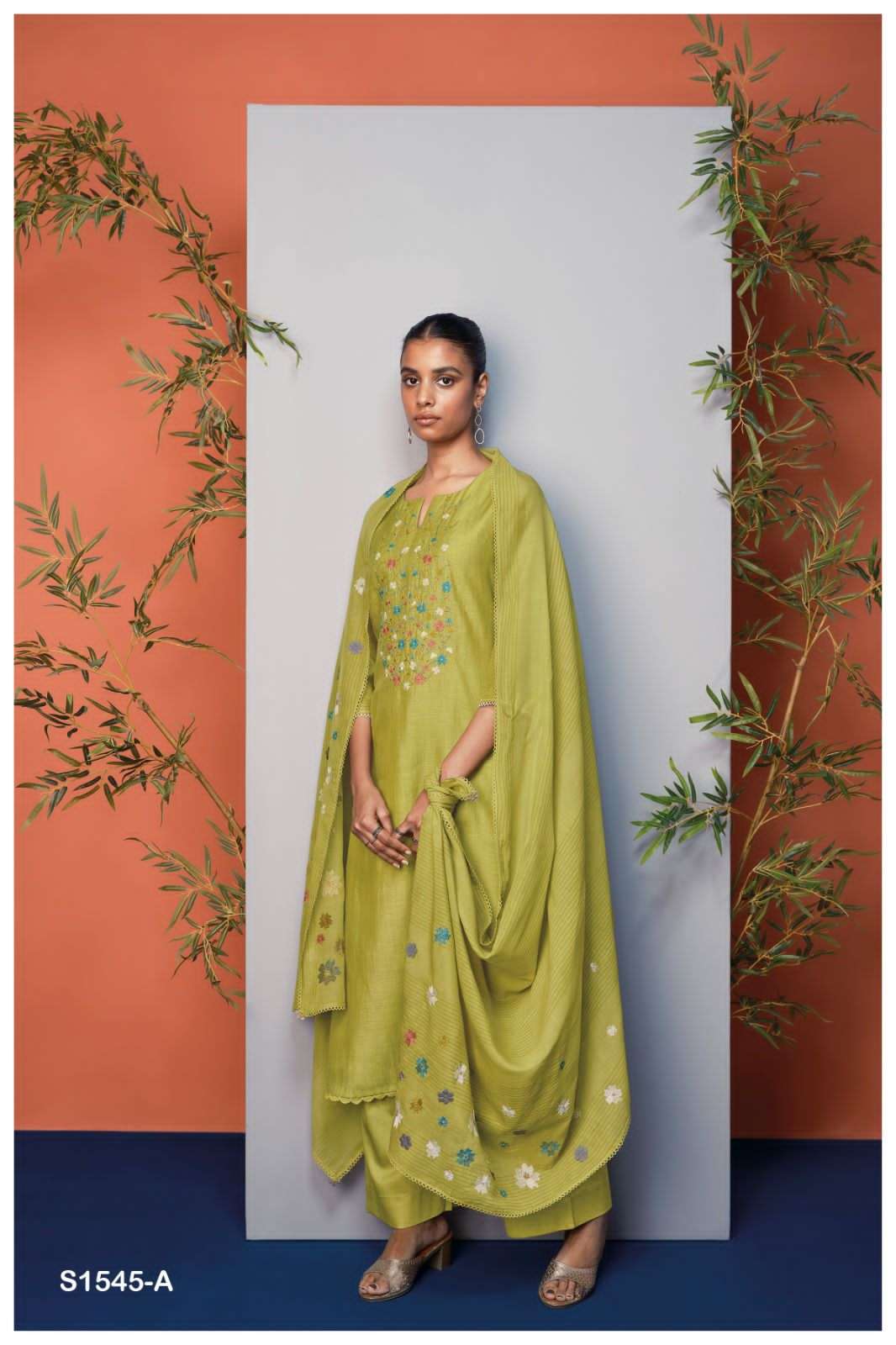 HELEN BY GANGA FASHIONS 1545-A TO 1545-B SERIES COTTON PRINTED DRESSES