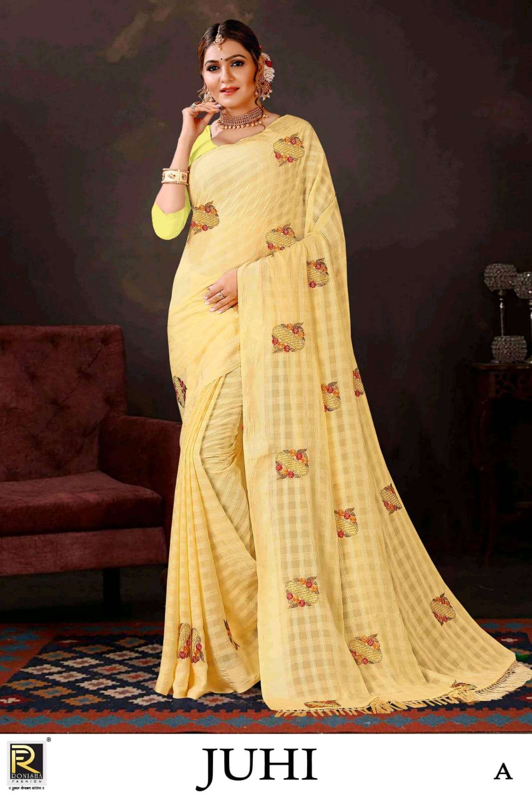 JUHI BY RONISHA FASHION DESIGNER FANCY GEORGETTE SAREES