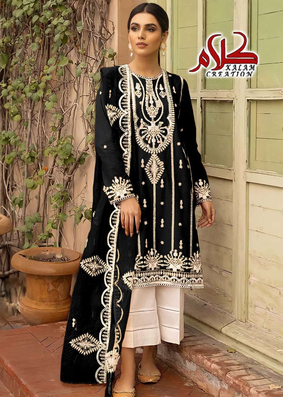 KALAM CREATION 1107 BY ASLIWHOLESALE GEORGETTE EMBROIDERY STITCHED DRESS