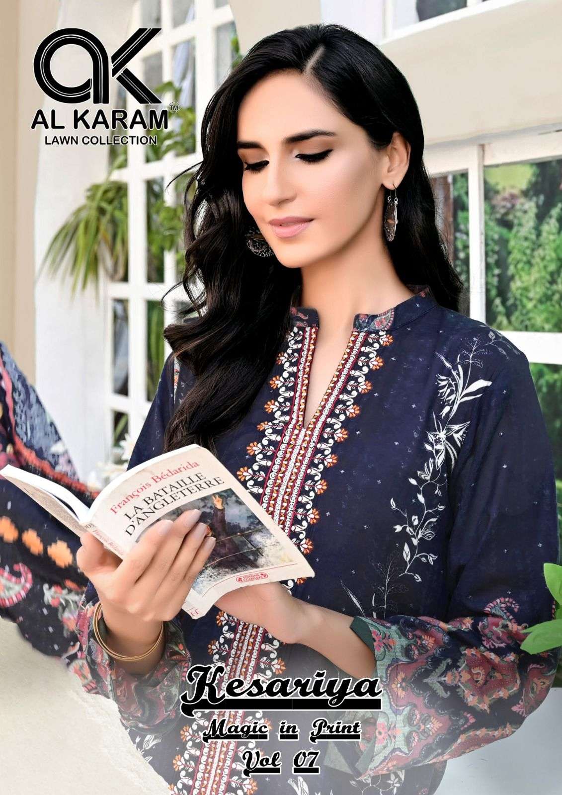 KESARIYA MAGIC IN PRINT VOL-7 BY AL KARAM 7001 TO 7006 SERIES CAMBRIC COTTON DRESSES