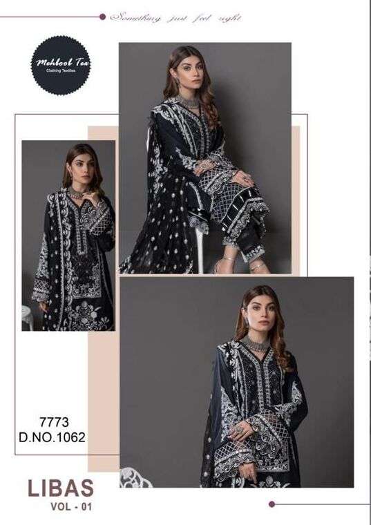 LIBAS VOL-1 1062 BY MEHBOOB TEX CAMBRIC COTTON EMBROIDERY PAKISTANI DRESSES