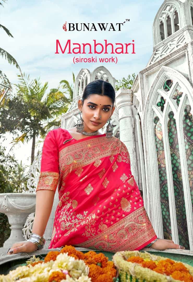 MANBHARI BY BUNAWAT 1001 TO 1006 SERIES DESIGNER SILK WORK SAREES