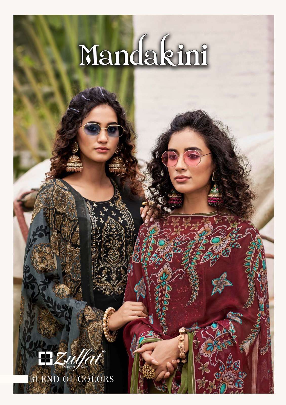 MANDAKINI BY ZULFAT 492-001 TO 492-010 SERIES DESIGNER COTTON DRESSES