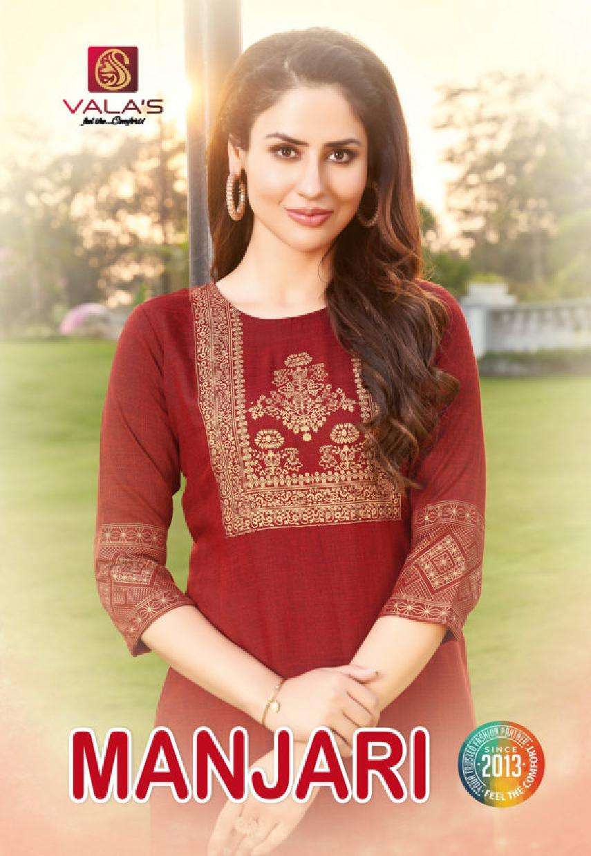 MANJARI  BY VALAs 0539 TO 0546 SERIES RAYON SLUB CROSS KURTIS WITH PANT