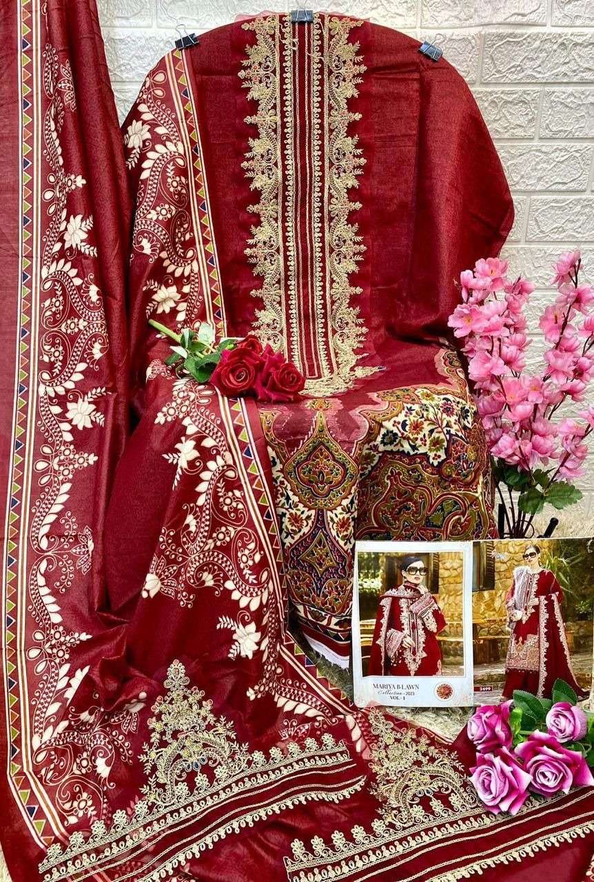 MARIYA B LAWN COLLECTION 2499 BY SHREE FABS COTTON WORK PAKISTANI DRESSES