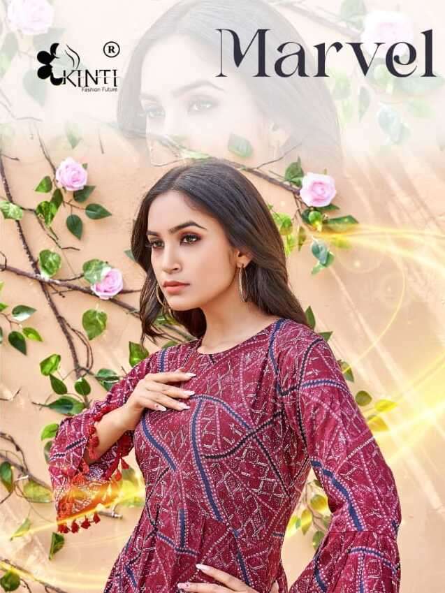 MARVEL BY KINTI 1001 TO 1008 SERIES RAYON STITCHED DRESSES