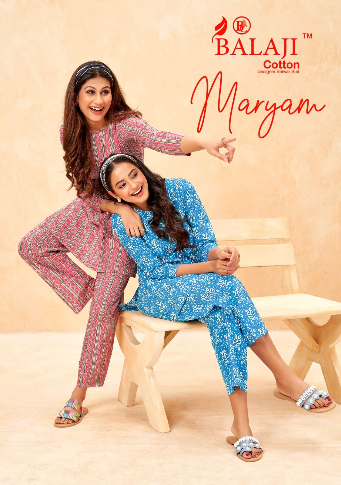 MARYAM BY BALAJI COTTON 1001 TO 1008 SERIES COTTON PRINT KURTI & PANTS