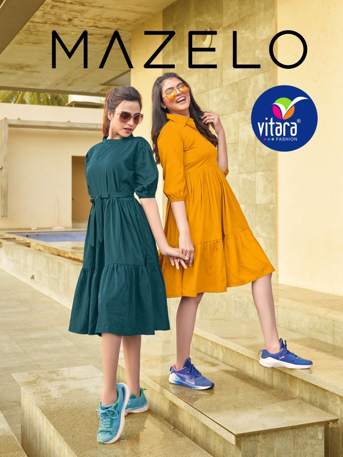 MAZELO BY VITARA FASHION 1001 TO 1005 SERIES FANCY STITCHED CASUAL KURTIS