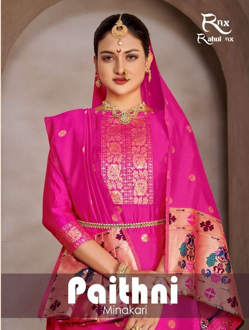 MEENAKARI PAITHNI BY RAHUL NX 1001 TO 1011 SERIES DESIGNER SILK DRESSES