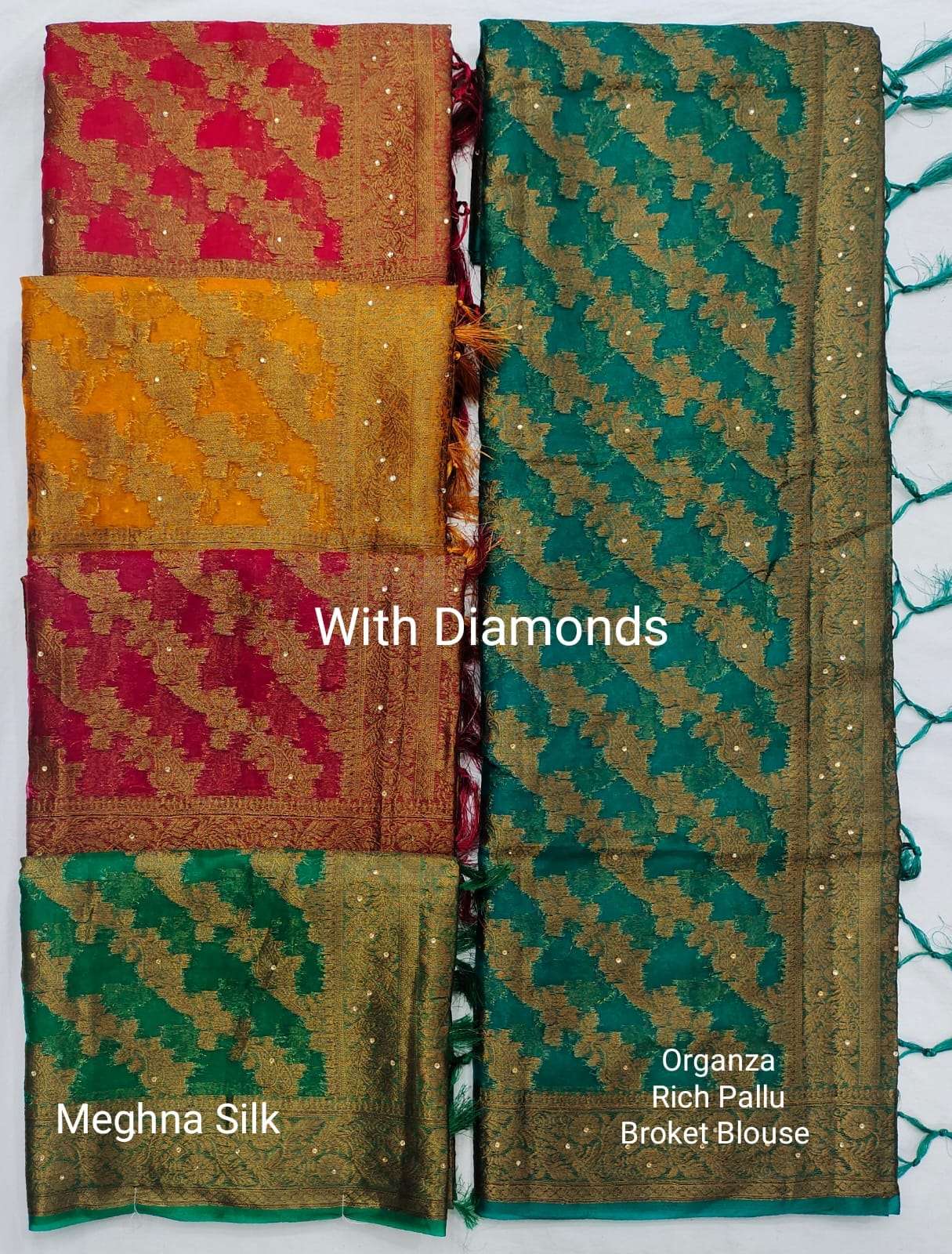 MEGHNA SILK BY NEELKAMAL SAREES INDIAN DESIGNER SILK ORGANZA SAREES