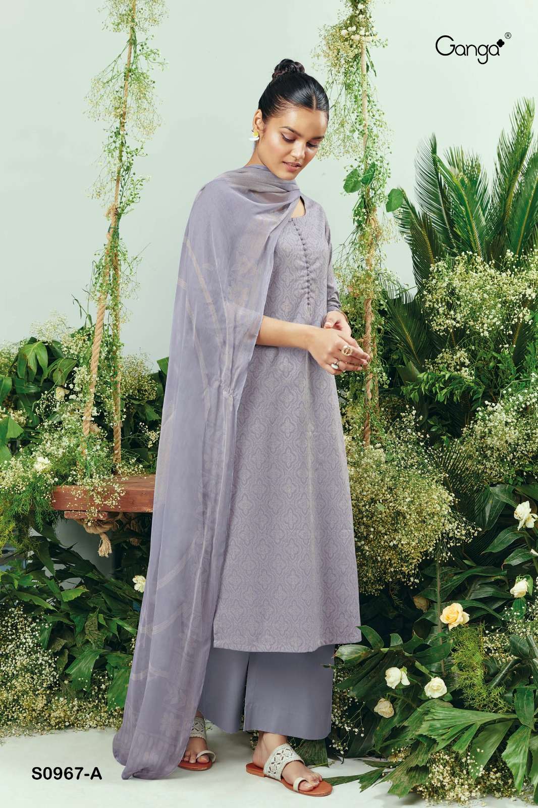 MELORA-967 BY GANGA FASHIONS S0967-A TO S0967-D SERIES DESIGNER COTTON DRESSES