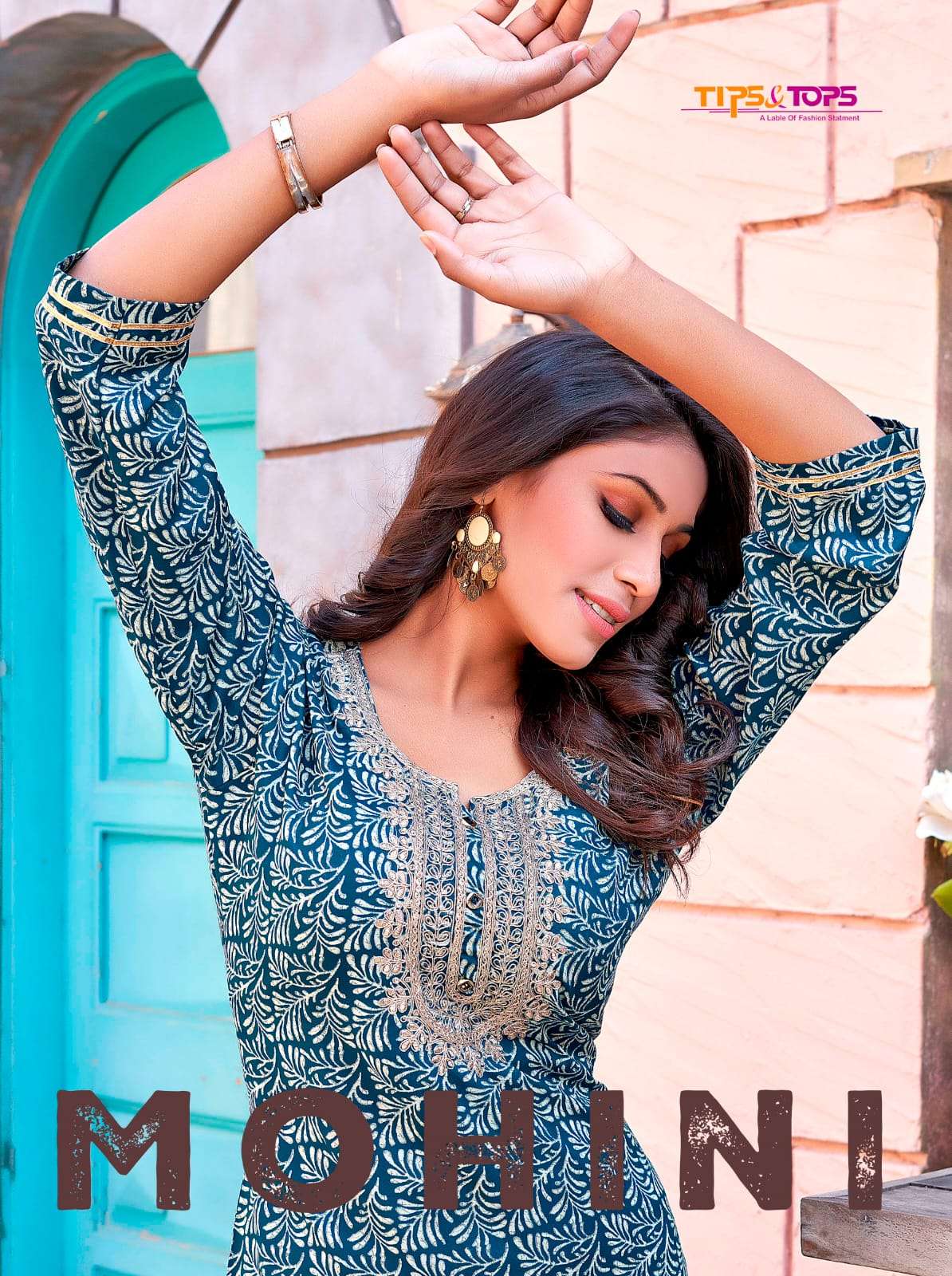 MOHINI BY TIPS & TOPS 1001 TO 1006 SERIES RAYON EMBROIDERY KURTIS