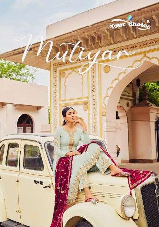 MUTIYAR BY YOUR CHOICE 1001 TO 1004 SERIES HEAVY CHINON STITCHED DRESSES