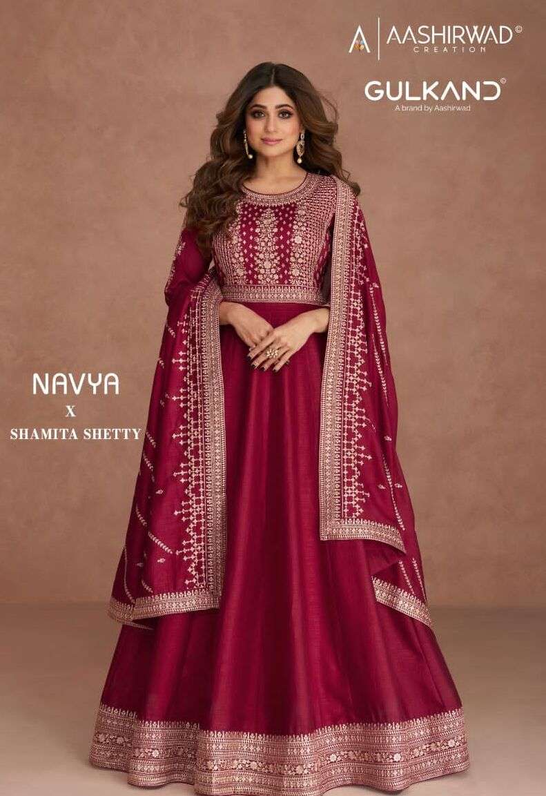 NAVYA BY AASHIRWAD CREATION 9517 TO 9521 SERIES SILK STITCHED DRESSES