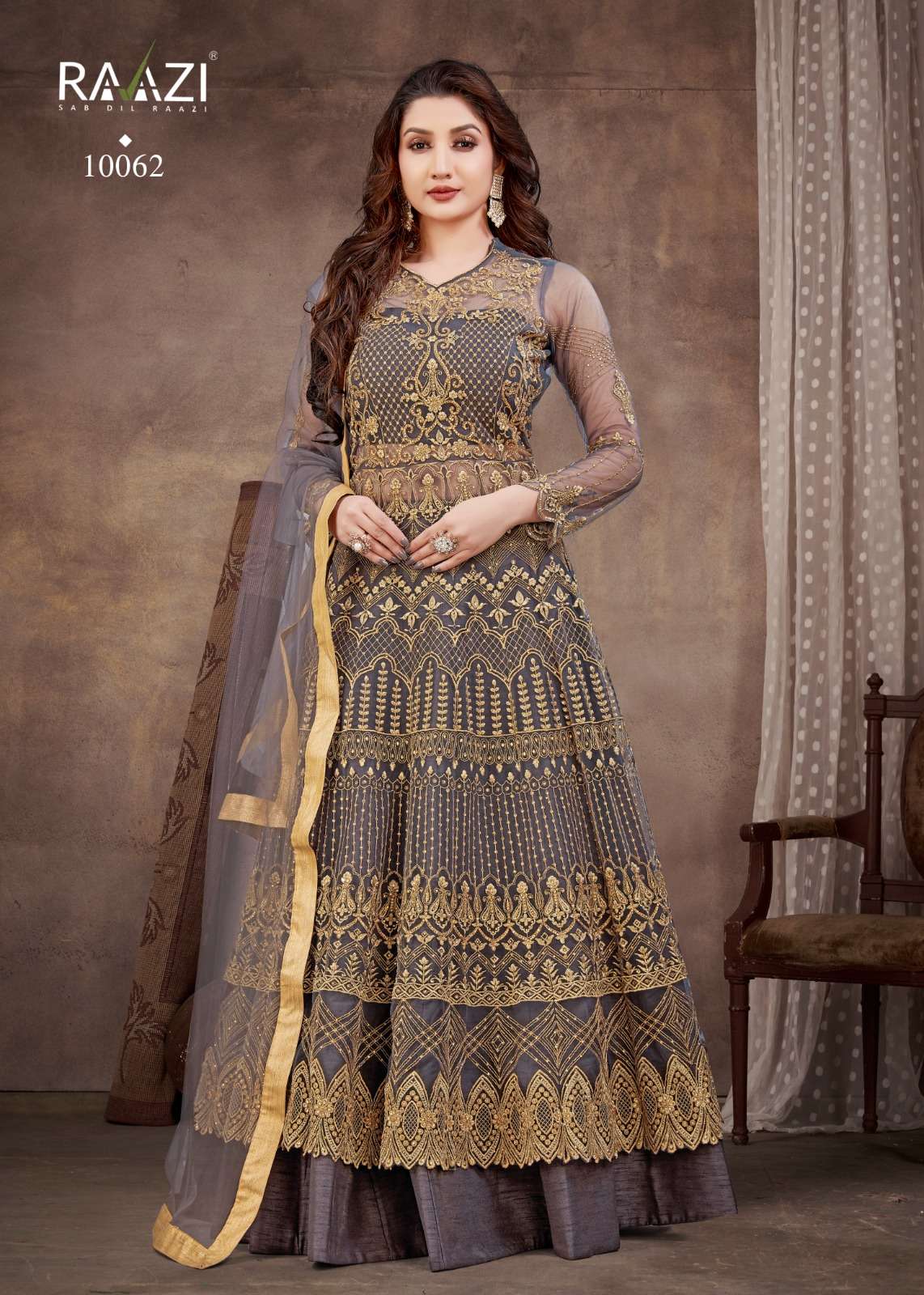 NEERJA BY RAAZI 10062 TO 10069 SERIES SOFT NET HEAVY WORK LEHENGAS