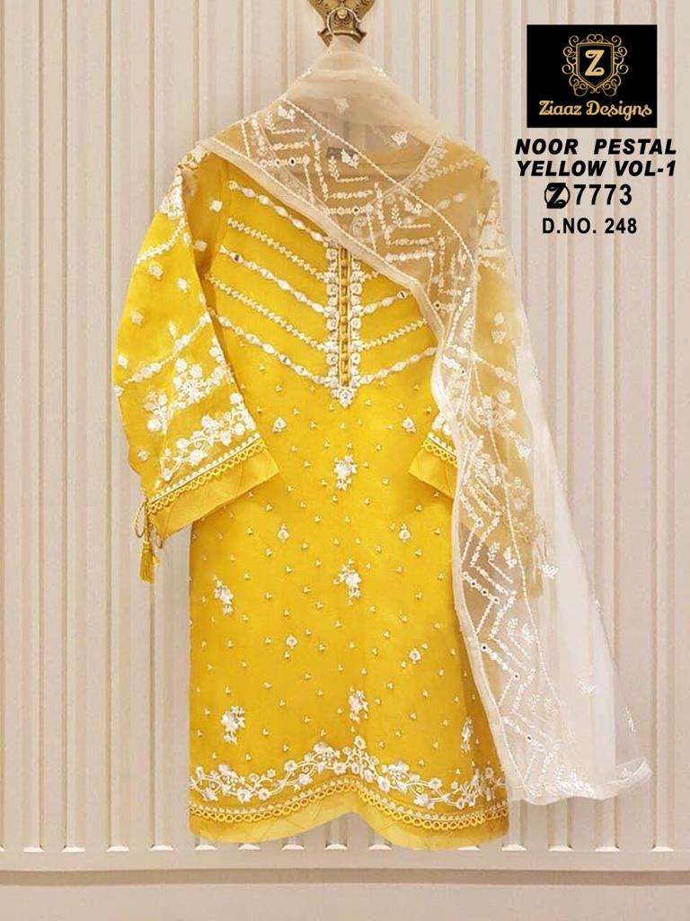 NOOR PESTAL 248 AND 249 BY ZIAAZ DESIGNS ORGANZA EMBROIDERED DRESS