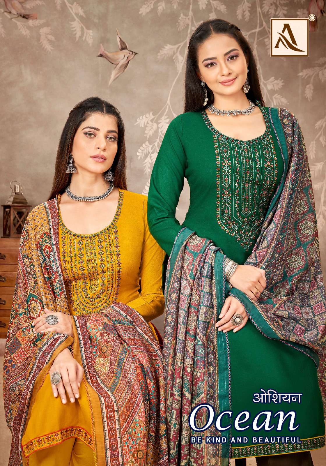 OCEAN BY ALOK SUITS 1177-001 TO 1177-006 SERIES COTTON PRINTED DRESSES