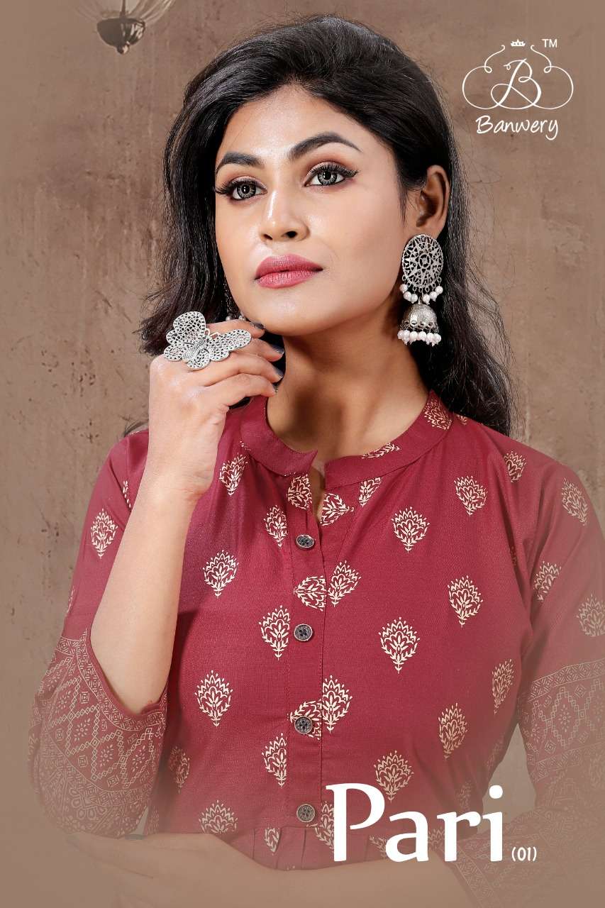 PARI VOL-01 BY BANWERY  RAYON PRINTED  STITCHED DRESSES