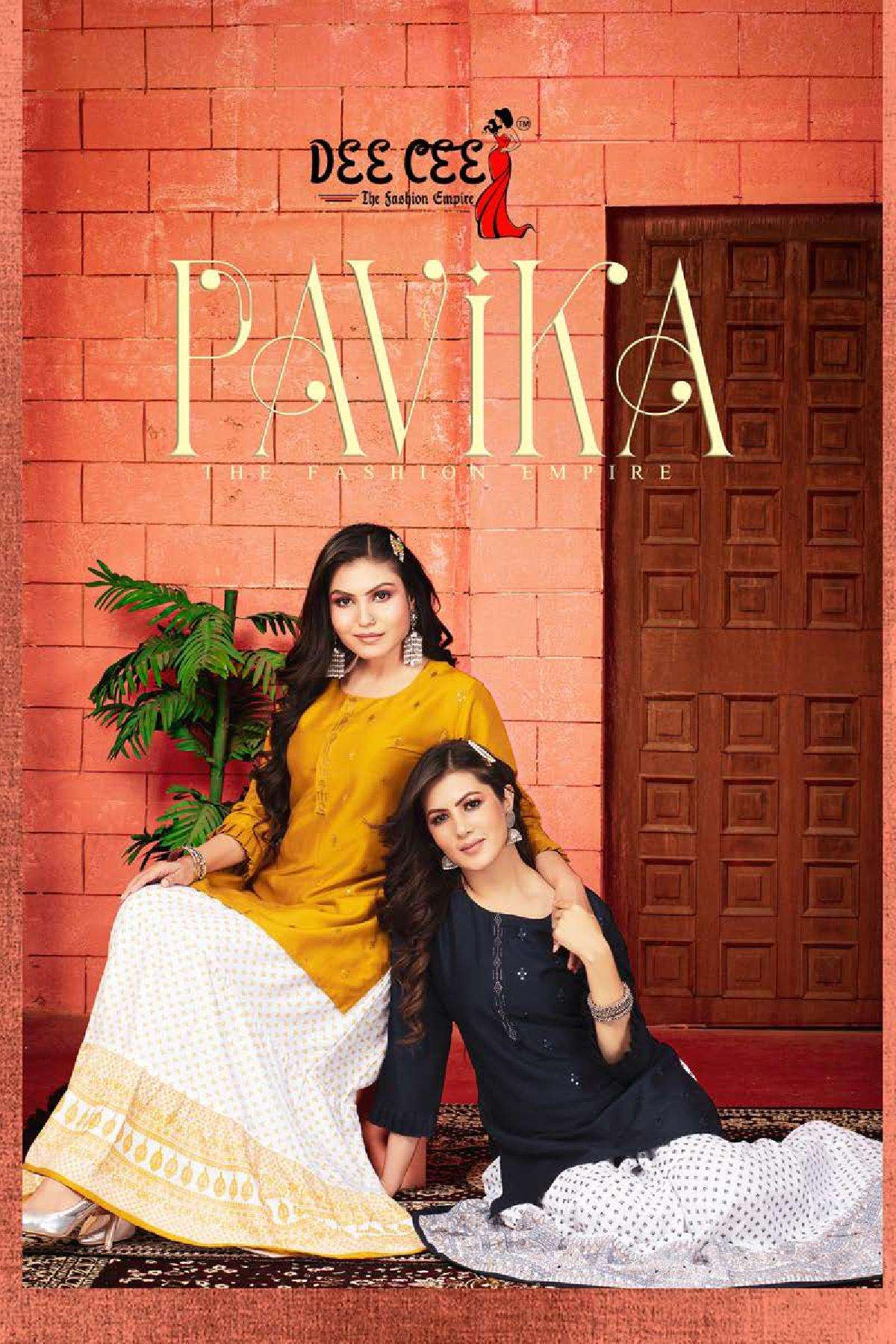 PAVIKA BY DEE CEE 1001 TO 1006 SERIES LINEN SILK KURTIS WITH SKIRT