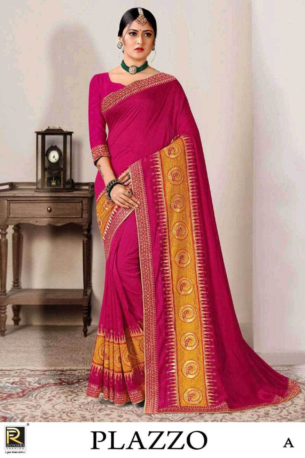 PLAZZO BY RONISHA FASHION DESIGNER VICHITRA SILK FANCY SAREES