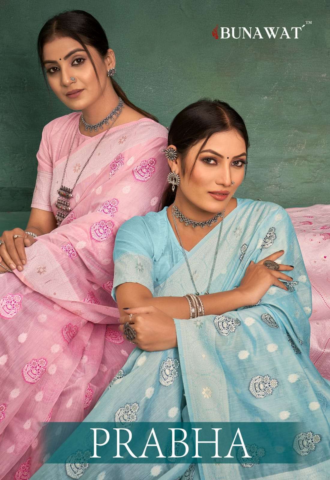 PRABHA BY BUNAWAT 1001 TO 1006 SERIES DESIGNER COTTON WORK SAREES