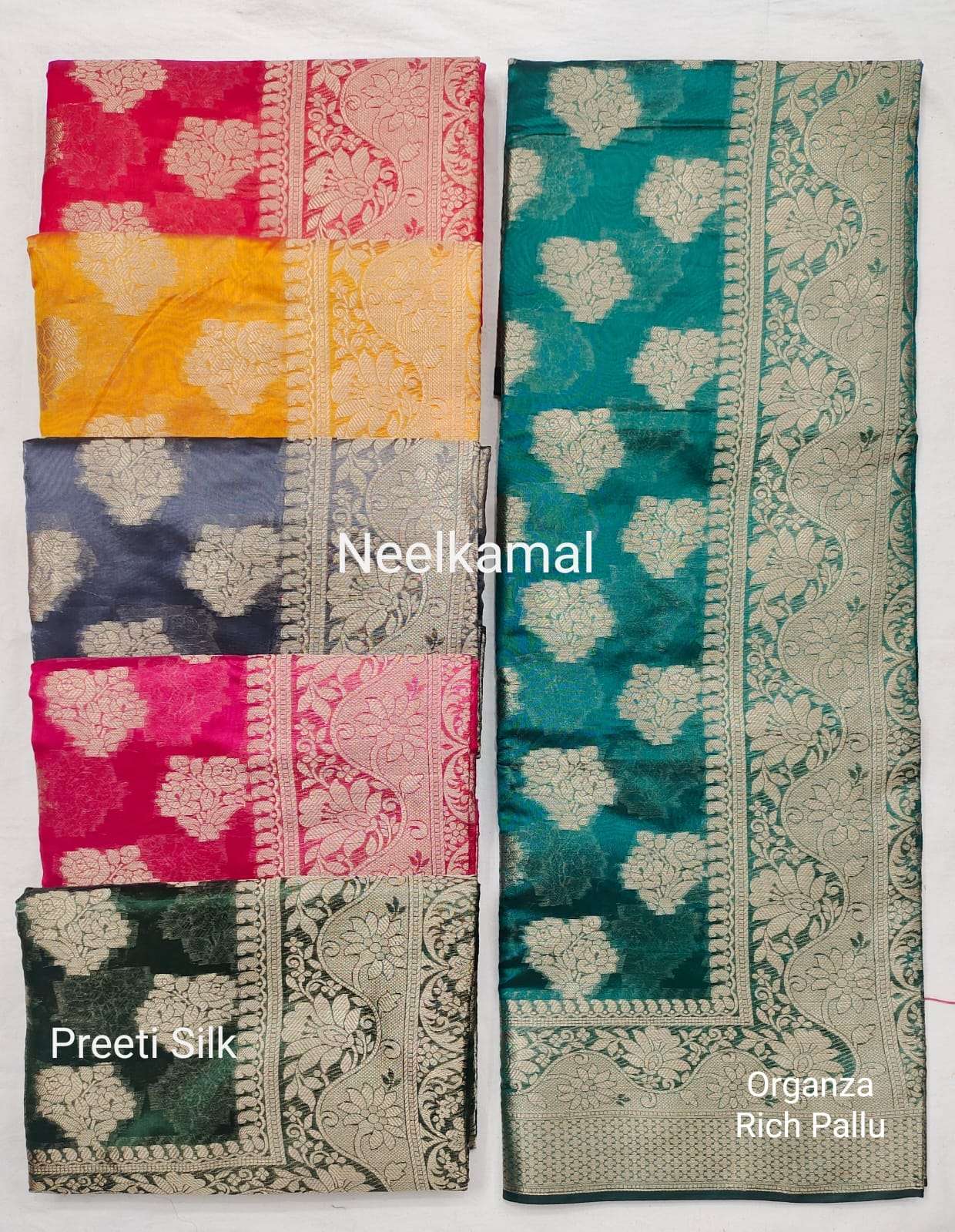 PREETI SILK BY ASLIWHOLESALE DESIGNER RAW SILK SAREES 