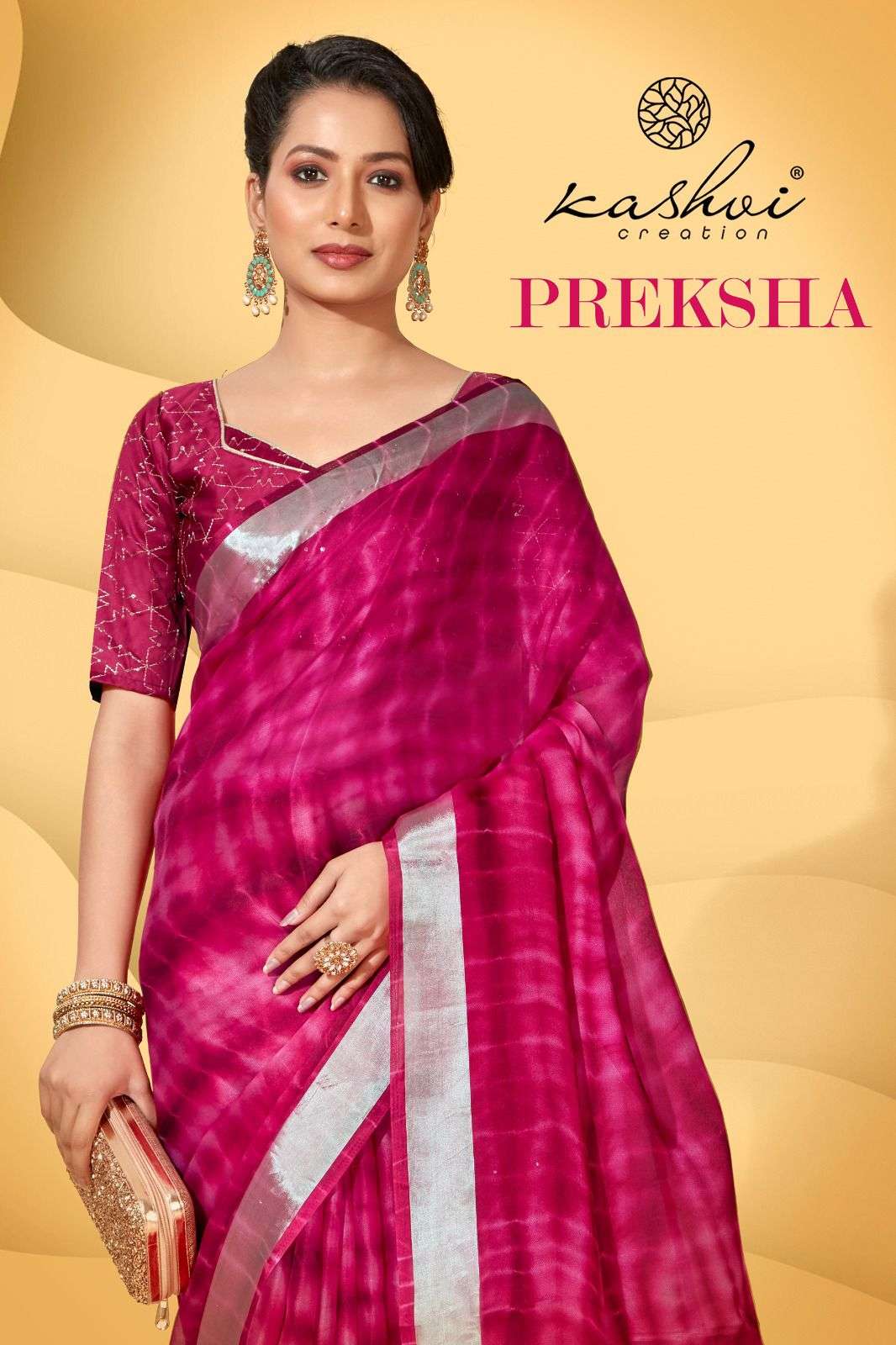 PREKSHA BY KASHVI CREATION 3001 TO 3008 SERIES GEORGETTE PRINT SAREES