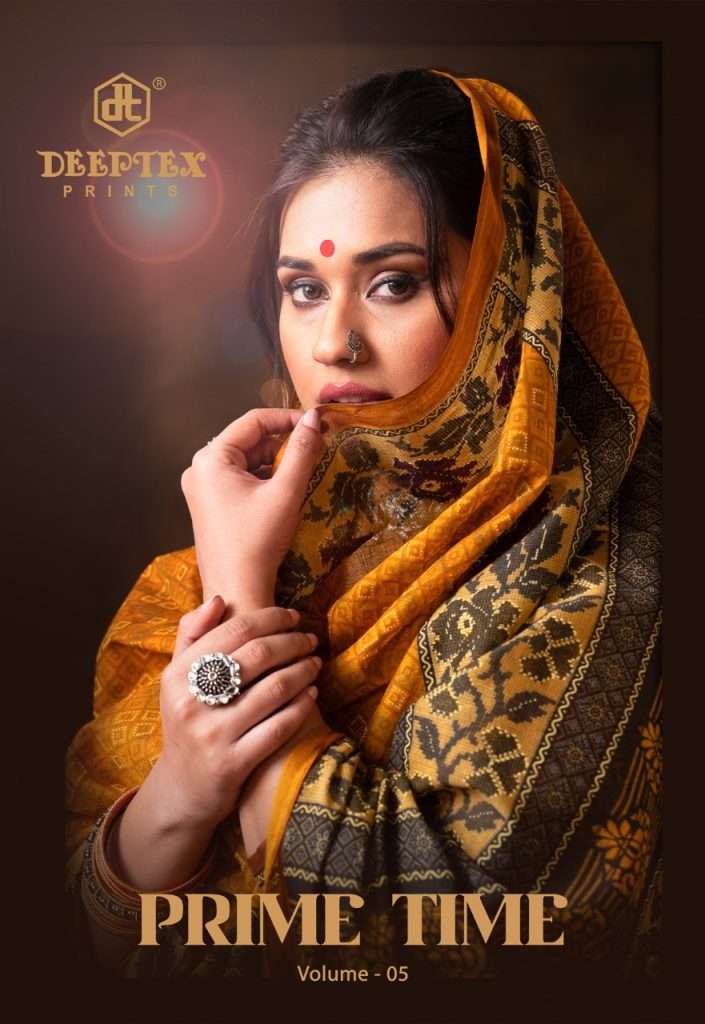 PRIME TIME VOL-5 BY DEEPTEX 5001 TO 5010 SERIES COTTON PRINT SAREES