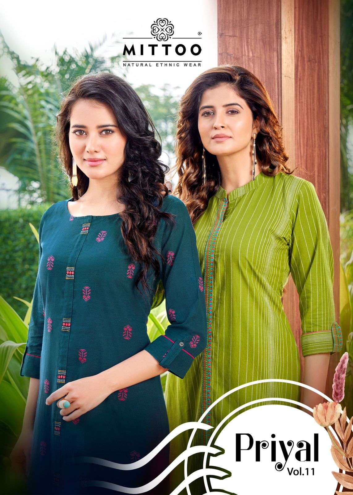 PRIYAL VOL-11 BY MITTOO 2079 TO 2084 SERIES COTTON WORK KURTIS