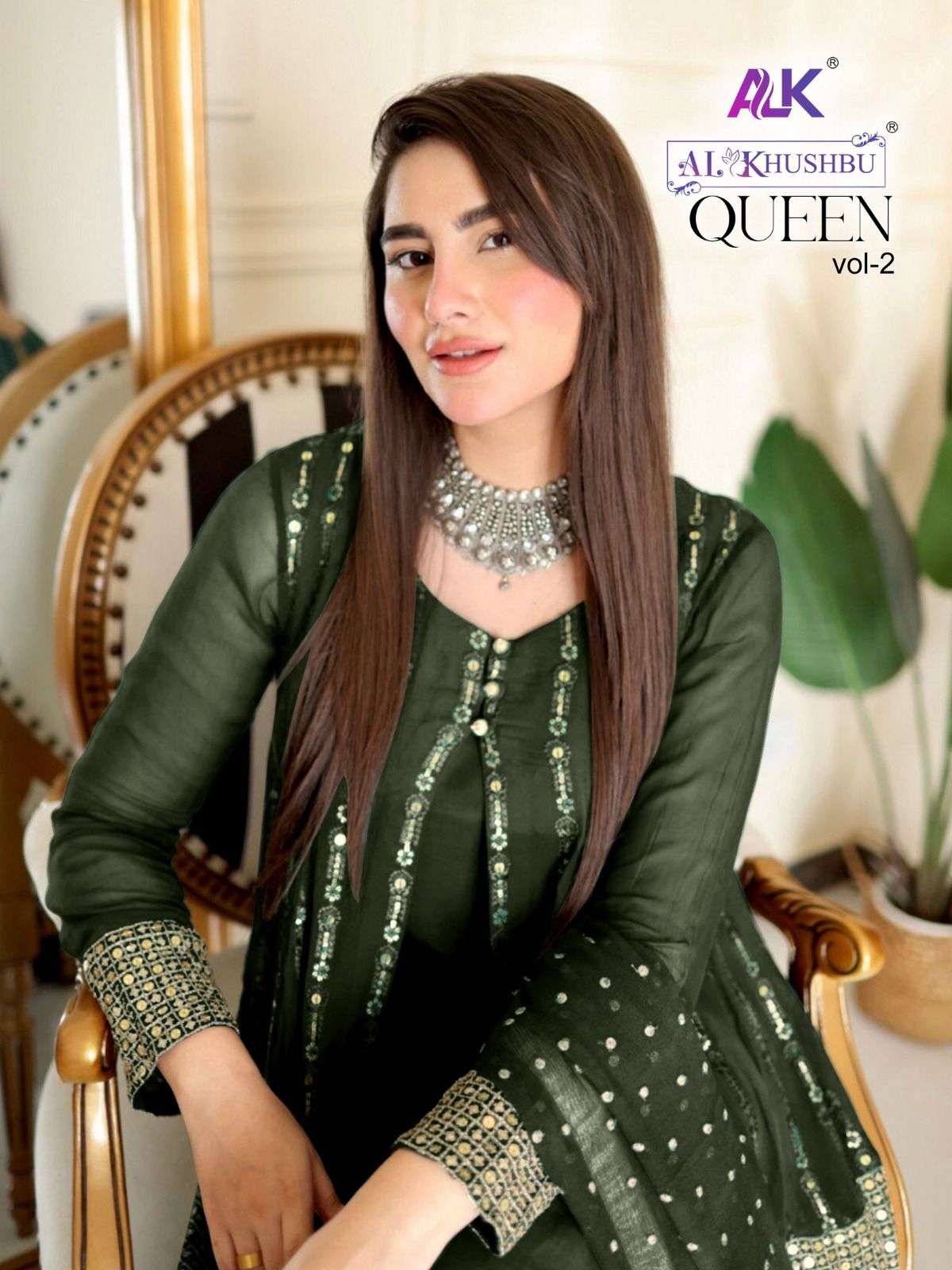 QUEEN VOL-2 BY AL KHUSHBU 4008 A TO 4008 B GEORGETTE EMBROIDERY PAKISTANI DRESS