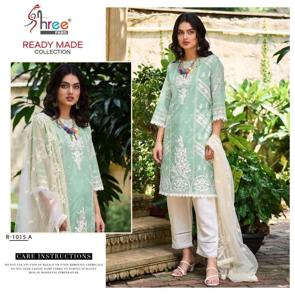 R-1015 COLOURS BY SHREE FABS ORGANZA EMBROIDERY STITCHED PAKISTANI DRESSES