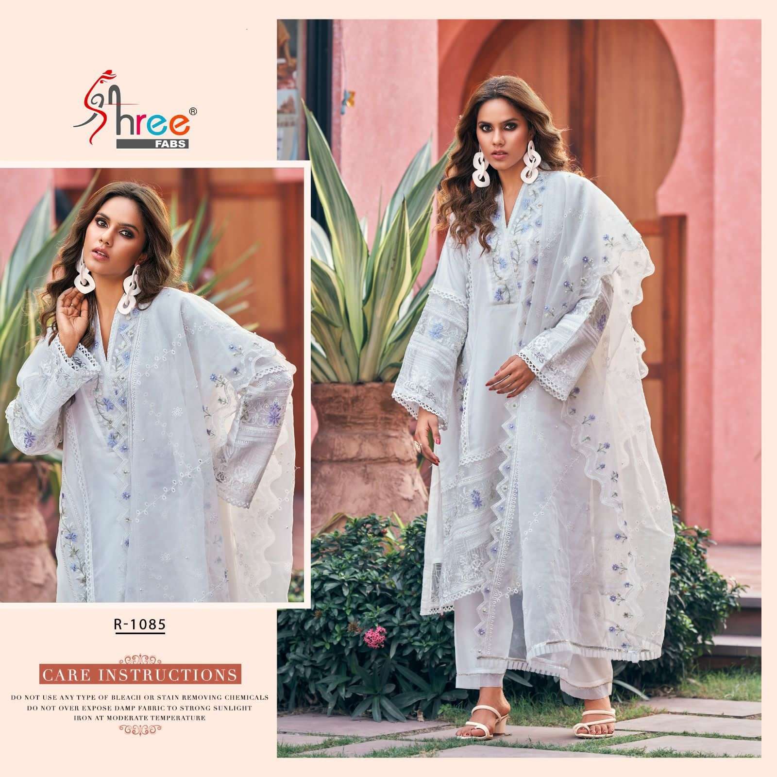 R-1085 HIT DESIGN BY SHREE FABS ORGANZA EMBROIDERY STITCHED PAKISTANI DRESSES