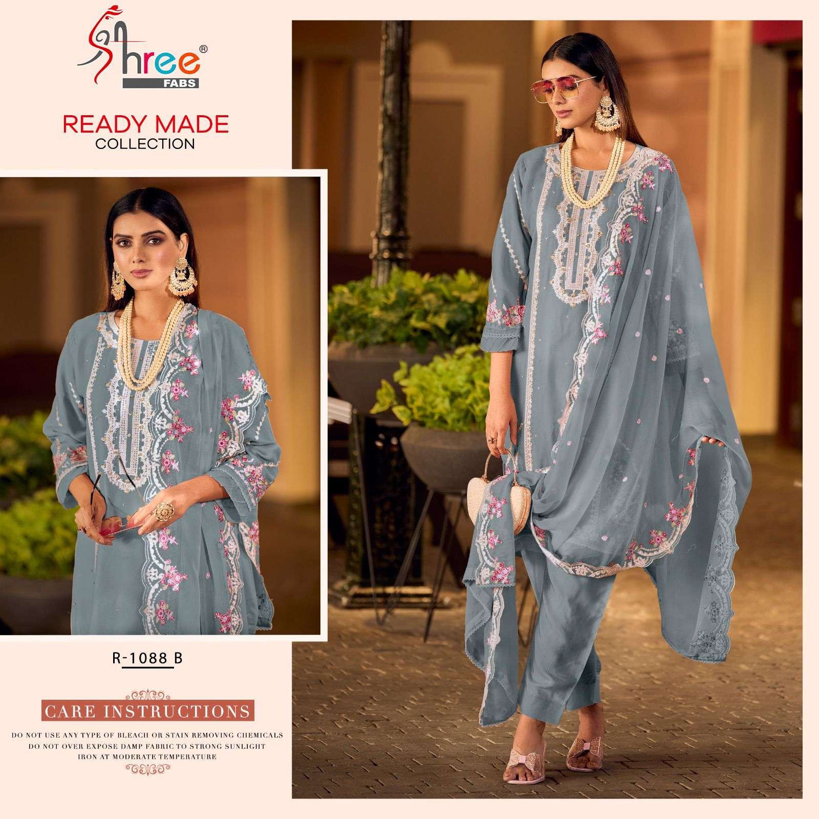 R-1088 COLOURS BY SHREE FABS ORGANZA EMBROIDERY STITCHED PAKISTANI DRESSES