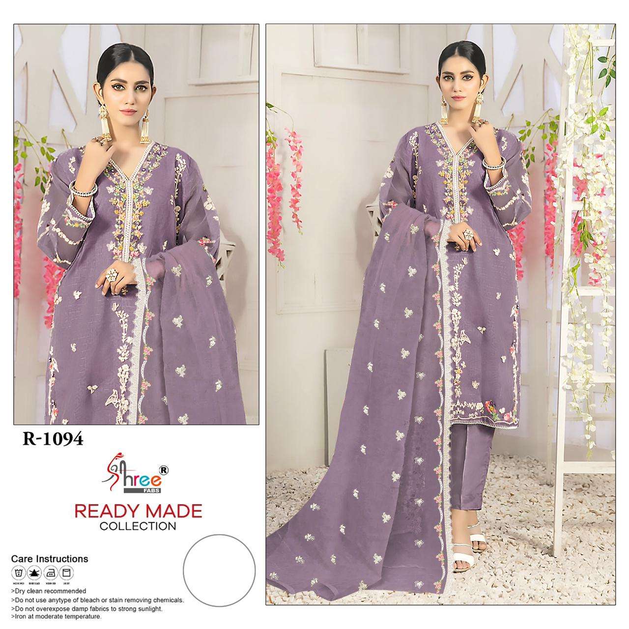 R-1094 COLOURS BY SHREE FABS ORGANZA EMBROIDERY STITCHED PAKISTANI DRESSES