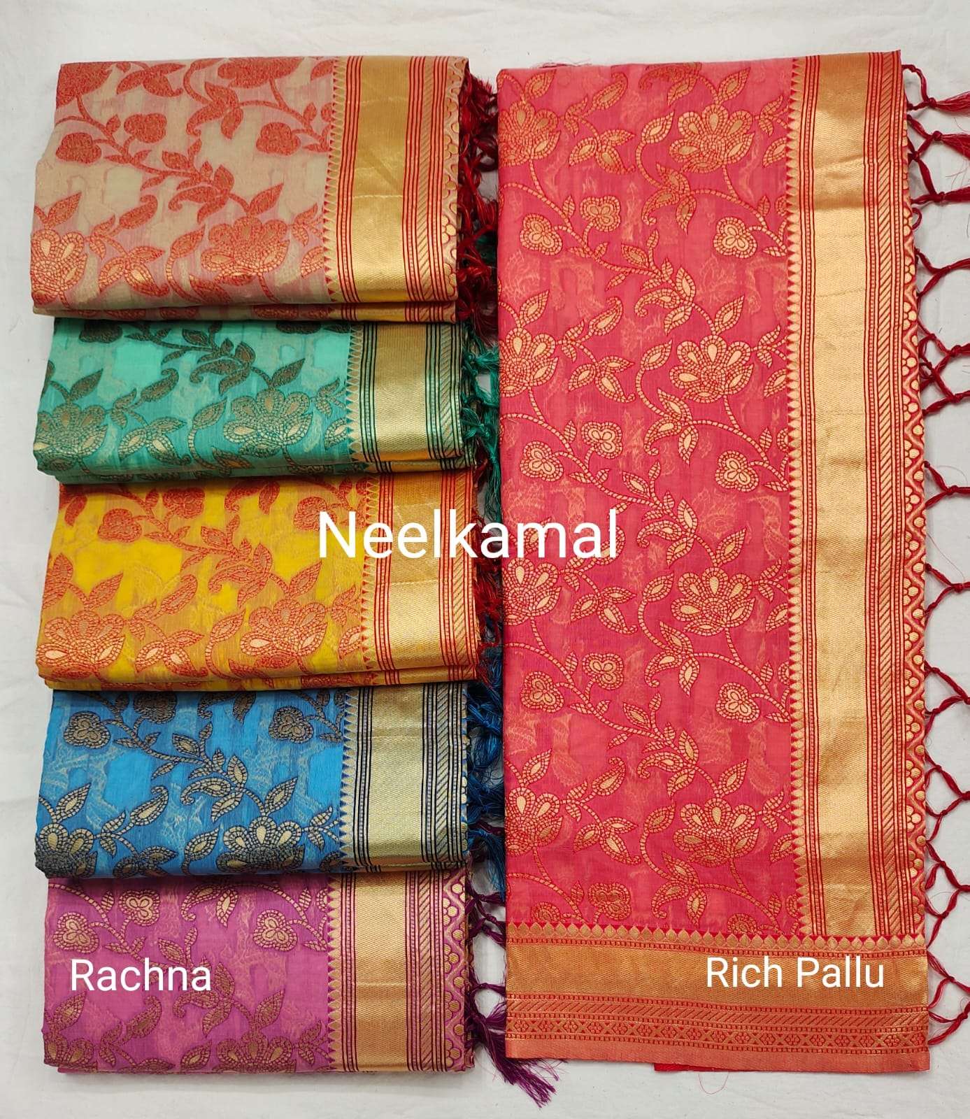 RACHNA BY NEELKAMAL SAREES STYLISH DESIGNER COTTON SILK SAREES