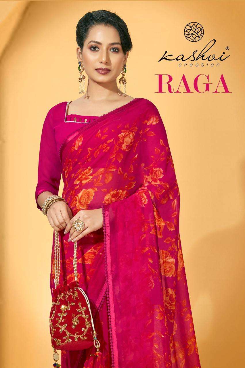 RAGA BY KASHVI CREATION 29001 TO 29008 SERIES GEORGETTE PRINT SAREES