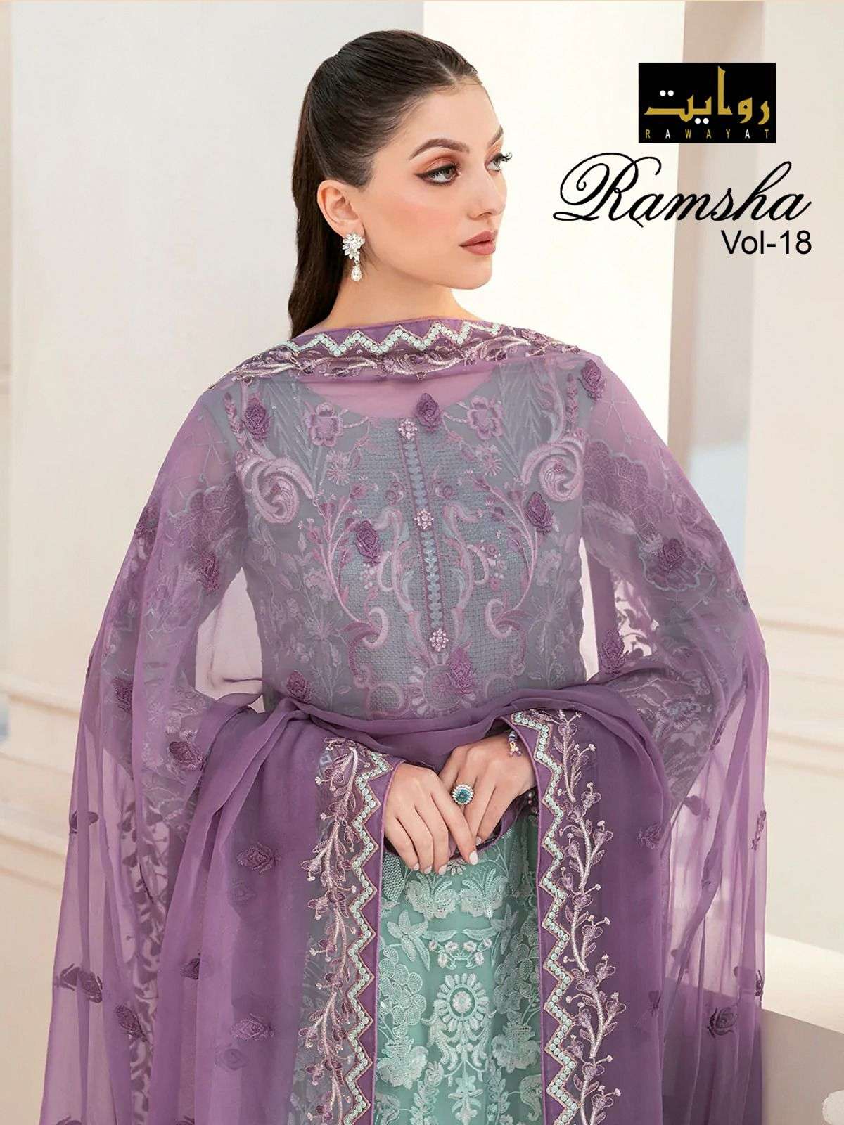 RAMSHA VOL-18 BY RAWAYAT 3030 TO 3032 SERIES FAUX GEORGETTE DRESSES