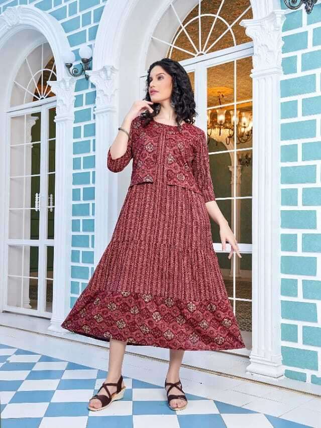 RANGOON VOL-10 BY KINTI 1001 TO 1008 SERIES RAYON CAPSULE STITCHED DRESSES