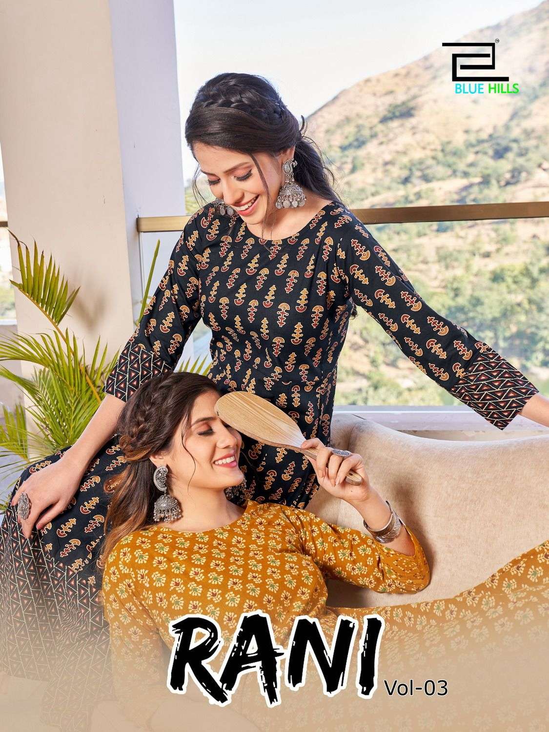 RANI VOL-3 BY BLUE HILLS 3001 TO 3008 SERIES RAYON PRINT DRESSES